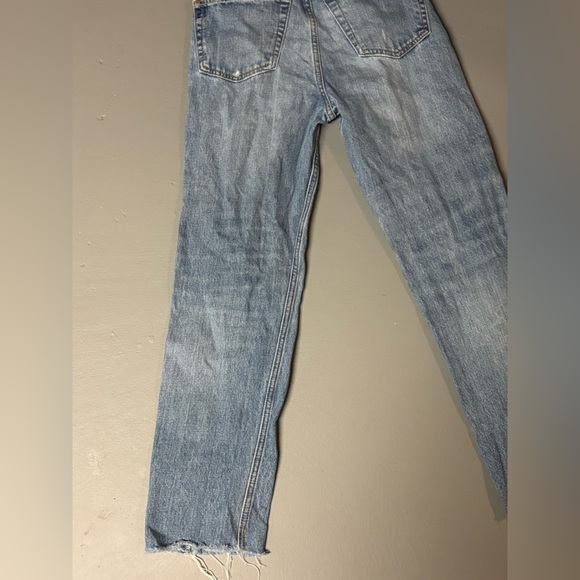 Re/Done Light Blue Distressed Straight Jeans - Picture 12 of 13